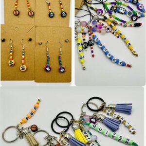 Boutique Reseller Lot 24pc Witchy Goth Quote Jewelry Set Earrings Keychains